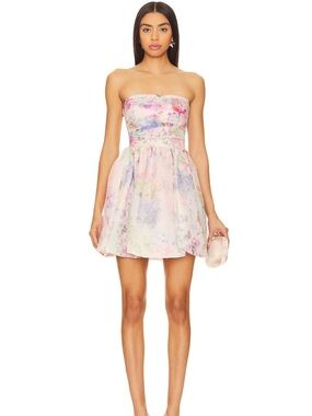 Amanda Uprichard | Dresses | Amanda Uprichard Topanga Chiffon Overlay  Strapless Pink Mini Dress Size Small | Poshmark